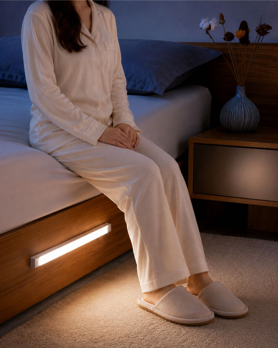 Beside the bed